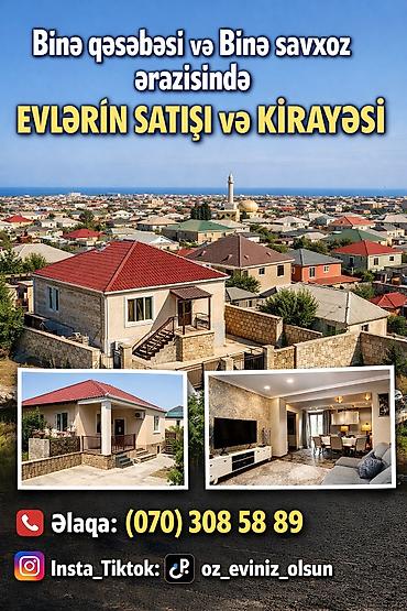 binə savxozda ev: Binə qəsəbəsi və Binə savxoz ərazisində evlərin satışı və kirayəsi - — 1
