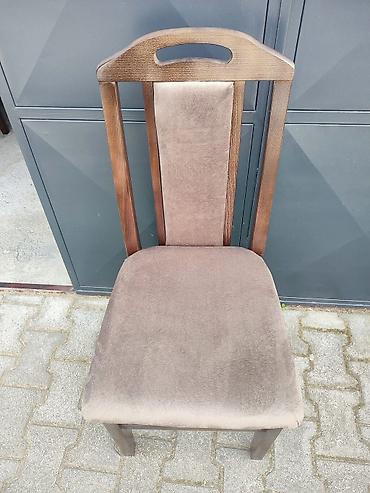 Stolice: Drvena trpezarijska stolica sa naslonom - Konstrukcija: masivno drvo — 15