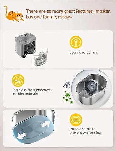 Pet Equipment & Accessories: METALNA FONTANA ZA KUCNE LJUBIMCE NOVA POJILICA ZA KUCE MACE | Cene — 7