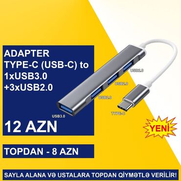 Digər kompüter aksesuarları: Type-C/USB-C Adapterlər SAYLA ALANA VƏ USTALARA TOPDAN QİYMƏTLƏ — 11