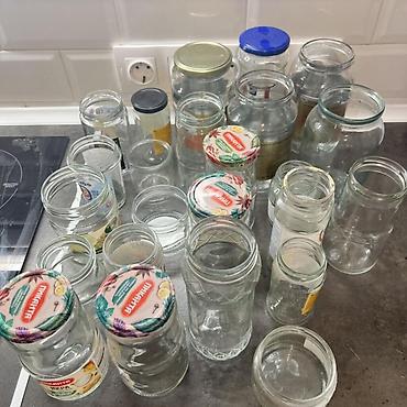стеклянные баночки с крышкой: РАЙОН ПИШПЕК. Стеклянные банки разного объёма с крышками и без. - — 1
