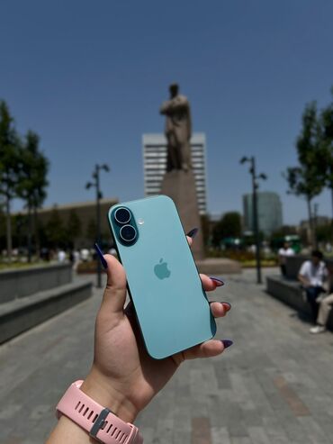 iphone 6: IPhone 16, 128 GB, Alpine Green, Zəmanət, Face ID