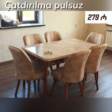 2 ci el stol stul: Для кухни, Новый, 4 стула, Турция