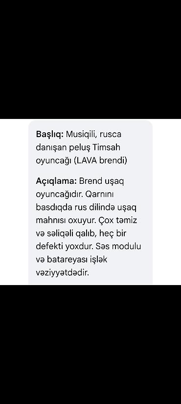 minecraft oyuncaq: Başlıq: Musiqili, rusca danışan pəlüş Timsah oyuncağı (LAVA brendi) — 2