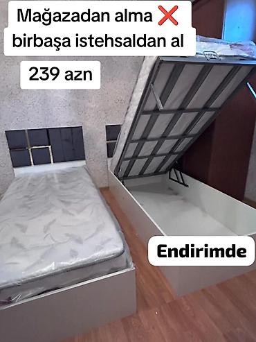 Yüksələn mexanizmlə tək nəfərlik çarpayı - Ölçü: təxmini 90x190 sm