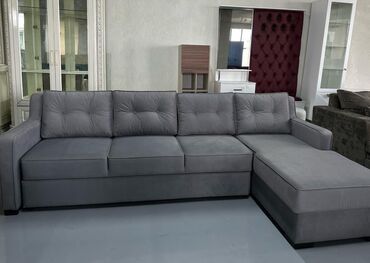 уголок мебели: Угловой диван, цвет - Серый, Б/у