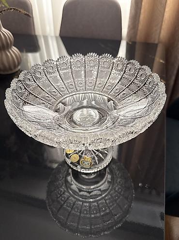 xrustal tom: Tom bohemia meyvə qabı az işlənmiş diametri 25cm — 1