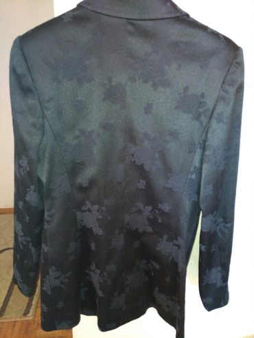zenska bluza: Zenski sako Happening, crni, duzi model, vel.36/38, kao nov