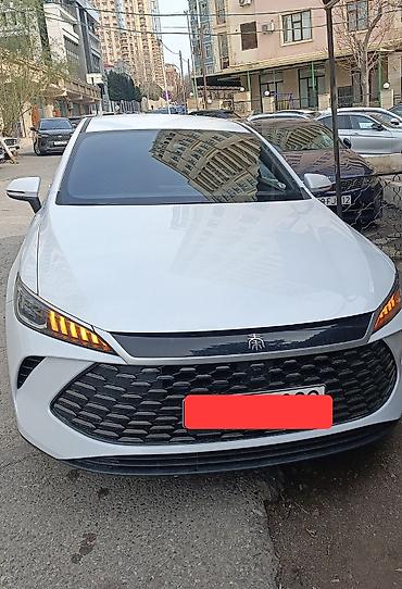 mersedes qapi: BYD Qin Plus DM-i sedan - Geniş və aerodinamik kuzov, ağ rəng - Ön — 1