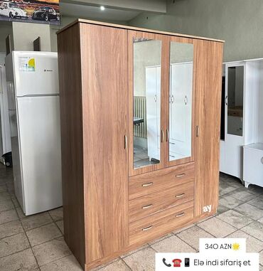 Uşaq və gənc otağı üçün dəstlər: Yeni, 4 qapılı Düz dolab, Şifonyer