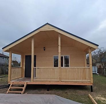 a frame ev tikintisi: Taxta karkaslı bağ evi – geniş eyvanlı, tam hazır fasad - Material — 7