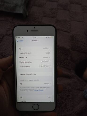 ıphone xr: IPhone 6s, 64 GB, Ağ, Zəmanət, Barmaq izi, Simsiz şarj