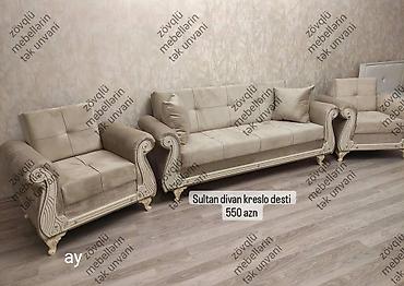 saray mebel: Yeni, Klassik divan, 2 kreslo, Divan, Bazasız — 2