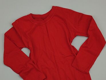 czerwona bluzka z bufiastymi rękawami: Blouse, 5-6 years, 110-116 cm, condition - Very good