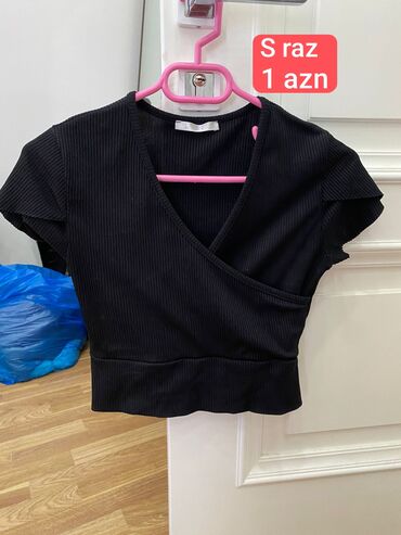 Futbolka və maykalar: Qadın köynək/top dəsti 1) Zara lilac rəngli qısa top - V şəkilli — 13