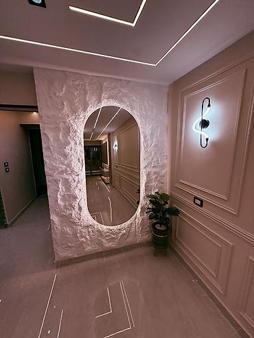 ekran sekilleri 3d: Güzgü Divar üçün, Oval, Dekorativ, Arxa işıqlı — 1