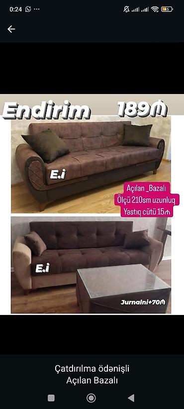 divan restoran: Açılan-bazalı divan - Uzunluq: 210 sm - Rəng: qəhvəyi tonlarda - — 1