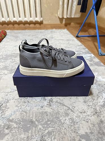 кожанные кеды: Кроссовки Santoni - Модель: низкие кеды на шнуровке - Цвет: серый — 4