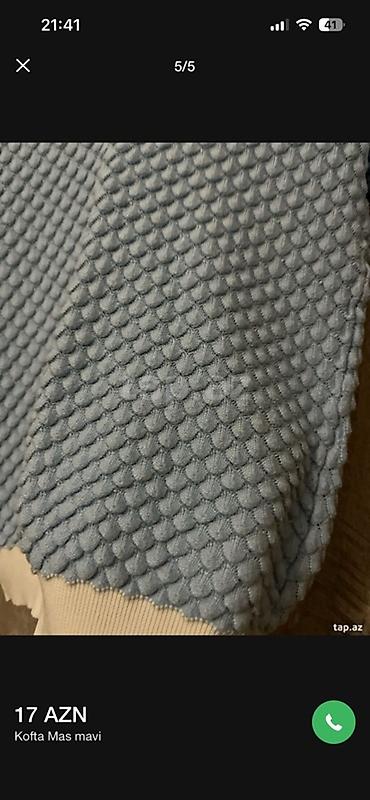 nike tech fleece baku: Mavi rəngli qısaqoll trikotaj kofta. - V formalı açıq yaxa - Ağ — 4
