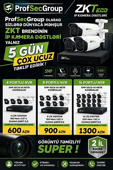 Фото и видеокамеры: ProfSecGroup Olaraq Sizlərə Dünyaca Məhşur ZKT Brendinin İP Kamera — 1