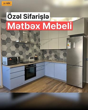 Özəl sifarişlə mətbəx mebeli - Minimalist və funksional L formalı