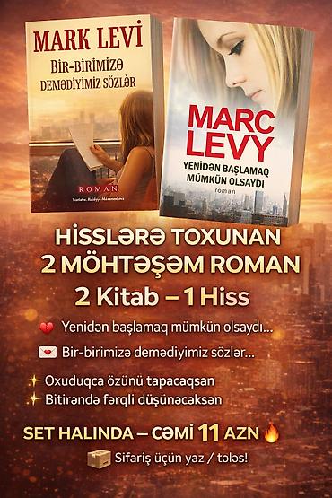Канцтовары: Mark Levi – 2 romanlıq set Daxildir: - “Yenidən başlamaq mümkün — 1