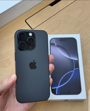 Apple iPhone: IPhone 16 Pro Max, 256 GB, Black Titanium, Zəmanət, Barmaq izi, Simsiz şarj