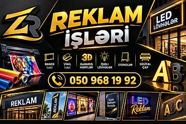 рекламный баннер: Reklam işləri üzrə geniş xidmətlər təqdim olunur. Xidmətlər: - Baner — 1