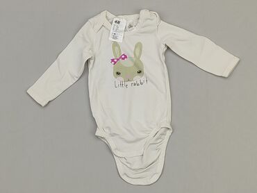 białe body dla dziewczynki: Body, H&M, 3-6 months, 
condition - Good