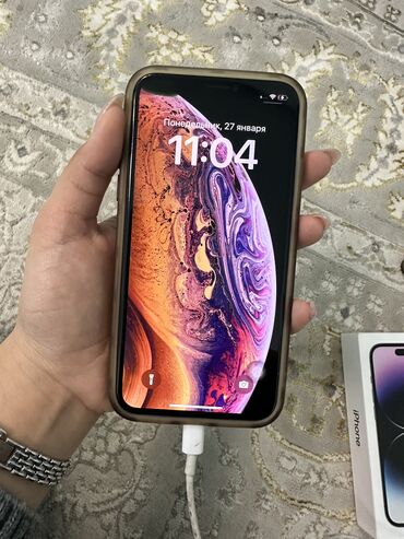 Apple iPhone: IPhone Xs, Б/у, 256 ГБ, Золотой, Защитное стекло, 78 %