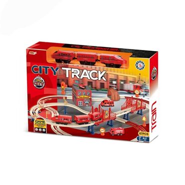 Школьные сумки: City Track – Yanğın Xidməti mövzulu dəmir yolu oyuncağı (67 hissə) -