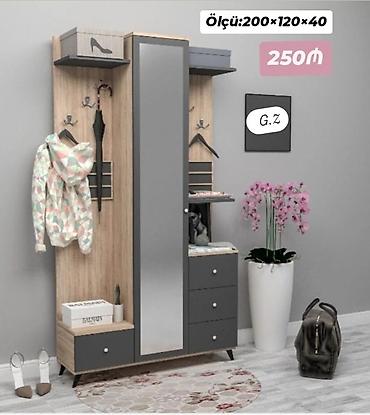 divarda kitab refleri: Yeni, 1 qapı, Güzgülü, Boz, Açılan, Düz dolab — 1