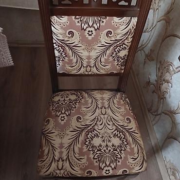 Klassik üslubda taxta yemək masası və stul dəsti. - Material: möhkəm