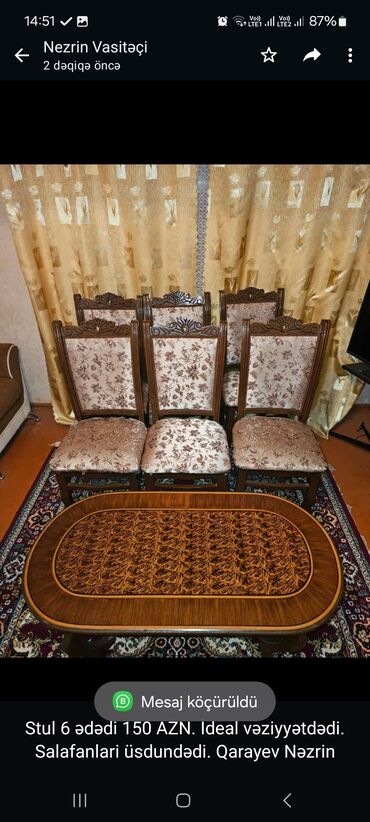gostinnye stoly i stulya: 6 стульев