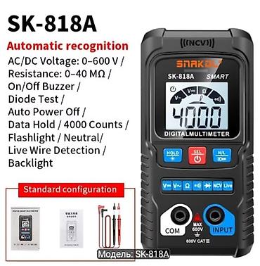 Мегаомметры: Умный цифровой мультиметр SNAKOL SK-818A Основные функции: - — 3