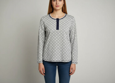 dzianinowa bluzki z długim rękawem: Women's blouse, size M