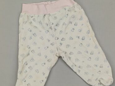 białe spodnie dziecięce: Legginsy, 0-3 m, stan - Zadowalający
