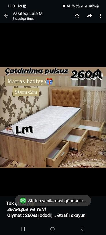 tek kravat ucuz: *Tək çarpayı*👑 _*SİFARİŞLƏ VƏ YENİ*_ *Qiymət : 260₼*(1ədədi) Ölçü  — 1