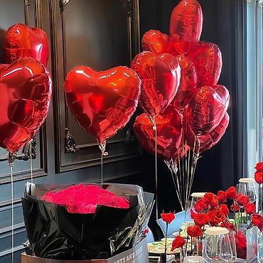 Воздушные шары и принадлежности: Фольгированные шары-сердца - Форма: сердце - Материал: фольга — 6