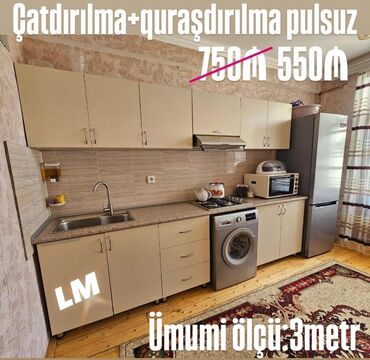 ucuz metbex mebelleri: *Mətbəx mebellərinin sifarişlə hazırlanması✔️* Ölçü : 3metr: *550₼*