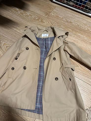 Стильный двубортный плащ (тренч) Zara Kids с капюшоном на девочку