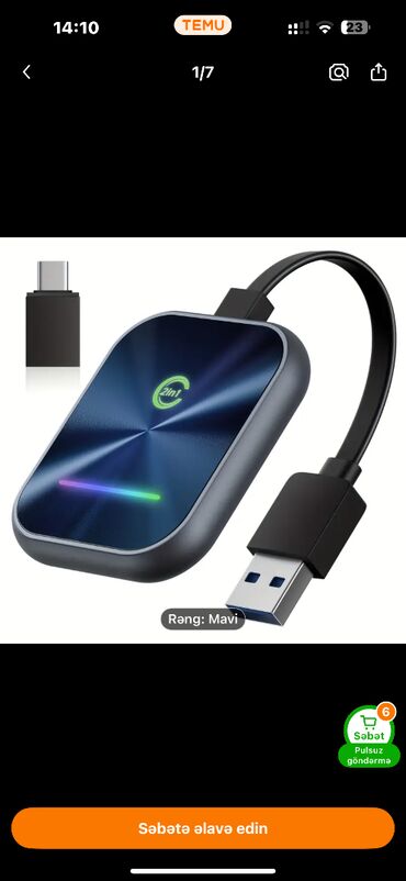 Digər avtoelektronika: Yeni hec islenmiyib qutudadi carplay 2-in-1 hem android hemde ios ucun