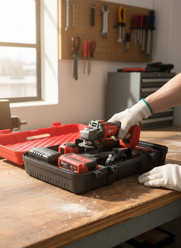 набор инструментов на батарейках: Набор аккумуляторных электроинструментов от KEN, включающий угловую