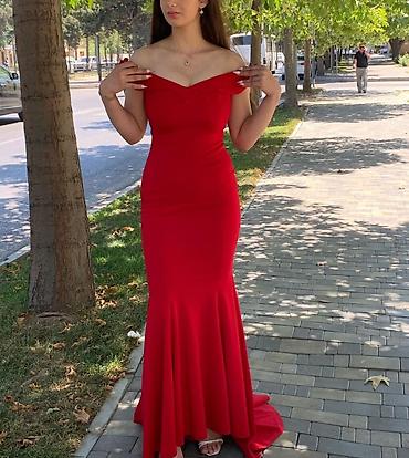 podium don: Qırmızı mərasim geyimi – mermaid kəsim - Rəng: parlaq qırmızı - — 1