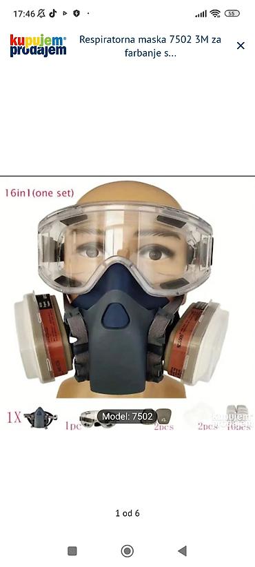 decije posteljine: Respiratorna polumaska 3M 7502 – komplet 16 u 1 za farbanje i zaštitu — 1