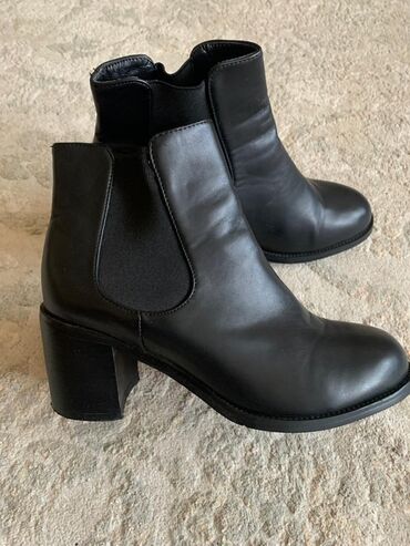 кышкы отук: Черные женские натуральная кожа полуботинки-ботильоны в стиле челси