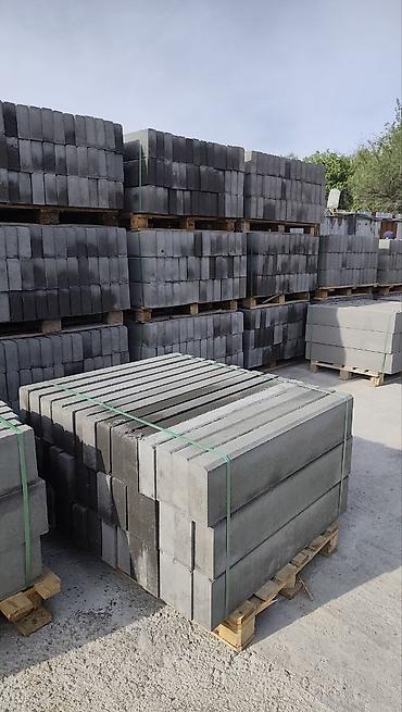 Тротуарные бордюры: Тротуарный бордюр, Бетонный, Овальный, 1000 — 20