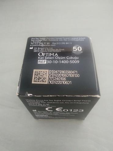 Qlükometrlər: Şəkər ölçüm stripi.Optima qanda şəkər ölçmə cihazı üçün çubuqlar.50 — 4