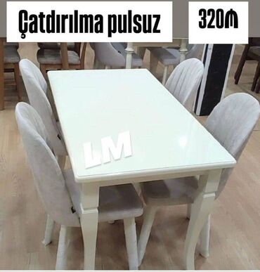 Divanlar: Masa dəsti MASA +4 STULL💥 Masa bağlı: 70×1.20+4stul: 320₼