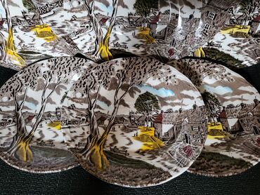 Staro posuđe i escajg: Servis za torte,kolace WH Grindlay Staffordshire Engleska 70te — 3